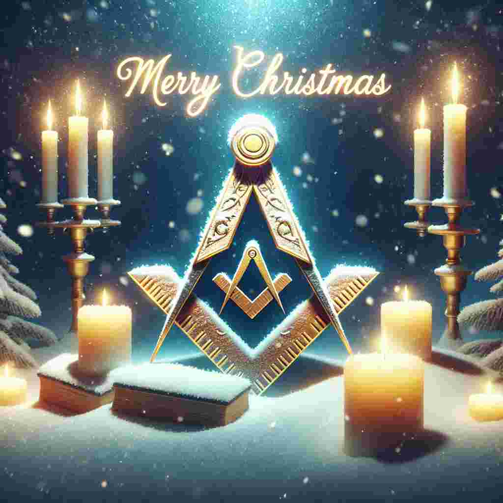 In this tranquil, Christmas-themed illustration, the iconic Masonic square and compass are softly highlighted by the glow of surrounding candles in the snow. The scene is peaceful, with a heavy snowfall blanketing the world in white. Across the top of the scene, the words 'Merry Christmas' are inscribed in elegant script, bridging the secular and fraternal symbols.
Generated with these themes: Masonic, Snow, and Christmas.
Made with ❤️ by AI.