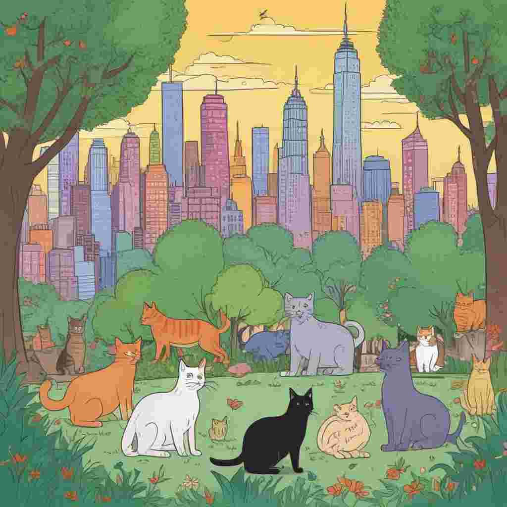 Cartoon Cute, A whimsical cartoon skyline showcases the iconic Twin Towers bathed in the warm hues of a sunset. In the foreground, a splendid green park is teeming with adorable cats of various breeds. Each feline is participating in distinct Father's Day celebrations— some cats are artfully sketching 'Dad' with colorful chalk on the pavement, while others chase balls of yarn labeled with 'Dad'. At the heart of this heartwarming scene, a dapper kitten in a bow tie resides next to an exaggeratedly large Father's Day card. The scene radiates a joyous and enchanting sentiment without the physical presence of a father.
Generated with these themes: Twin towers, and Cats.
Made with ❤️ by AI.