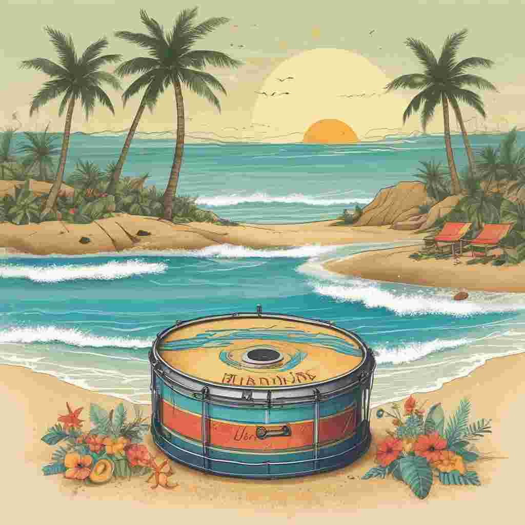 Illustration Cute, A whimsical illustration for Father's Day showcasing an exotic beach environment infused with musical elements. Found at the center, on the clean, sandy coast, is a steel drum graced with a banner saying 'Happy Father's Day.' Around the water's edge, partially buried vintage vinyl records subtly represent the music industry while the calm waves brush against them. In the distance, a charming wooden bar is seen offering an array of wines, signposted as 'Dad's Vintage Selection.' Palm trees sway in synchrony with the gentle sea breeze, adorned with strings of musical notes, suggesting a musical atmosphere that seems to flow through the very wind of this tranquil coastal paradise.
Generated with these themes: Music industry, Exotic beach, and Wine.
Made with ❤️ by AI.