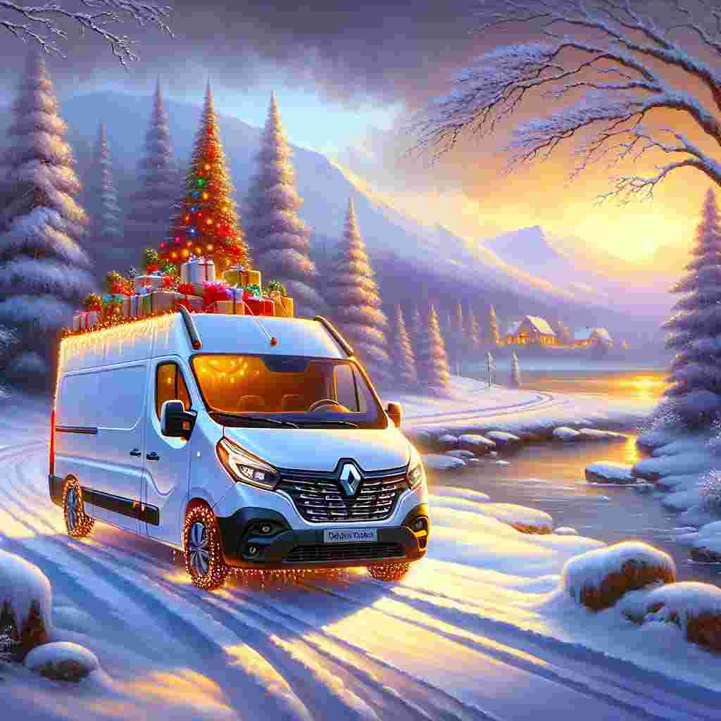 In this somber Christmas-themed Cartoon, a white Renault Master is featured driving through a tranquil, snow-covered terrain bathed in the warm hues of a setting sun. The van, wrapped in festive Christmas lights, makes its way toward the elusive North Pole with hopes of meeting Santa.
Generated with these themes: White renault master with christmas lights, Driving to the north pole to meet santa, and Snowy, sunset.
Made with ❤️ by AI.