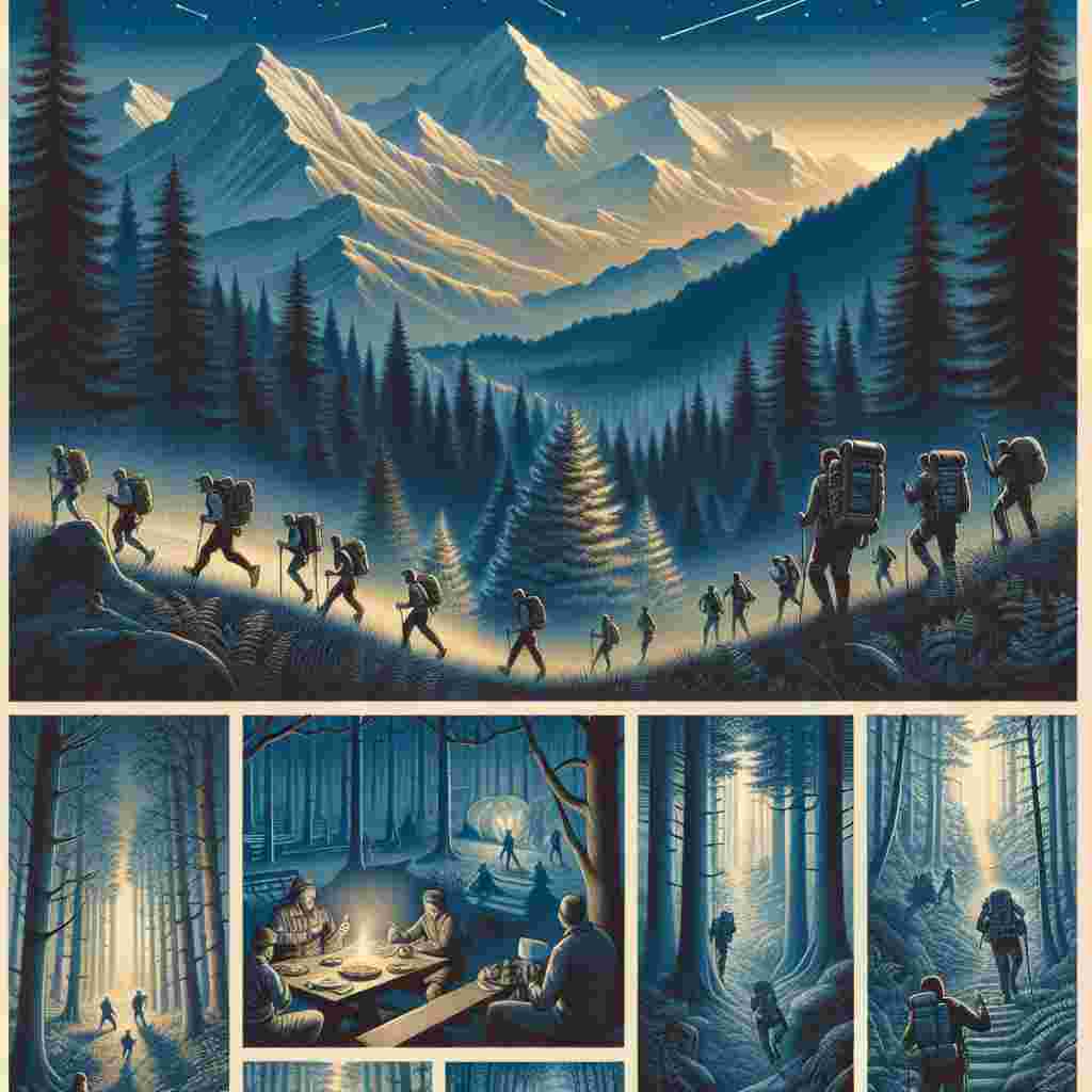 Visualize a solemn and magnificent scene of mountains under twilight with a mood of stillness and contemplation. Key details include forest trails filled with trail runners of different descents and genders, engrossed in their thoughtful strides amongst the winding paths. Simultaneously, climbers of various genders and descents, showcasing silent determination as they ascend the mountains. Lastly, within a serene clearing, one can sense the comforting aroma of freshly baked pizza, acting as a humble reward for those engaged in the embrace of natural wilderness.
Generated with these themes: Mountains and forests, trail running, climbing, pizza.
Made with ❤️ by AI.