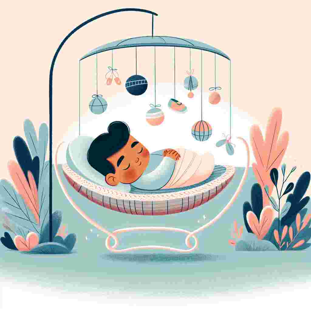 Illustrate a tender scene featuring a Hispanic baby nestled comfortably in a delicately hued pastel blanket. The baby is in a whimsically oversized football that serves as a cradle. Above the cradle, a mobile adorned with miniature balls and baby shoes rotates lazily, casting playful and dynamic shadows around a softly lit nursery.
Generated with these themes: Football .
Made with ❤️ by AI.