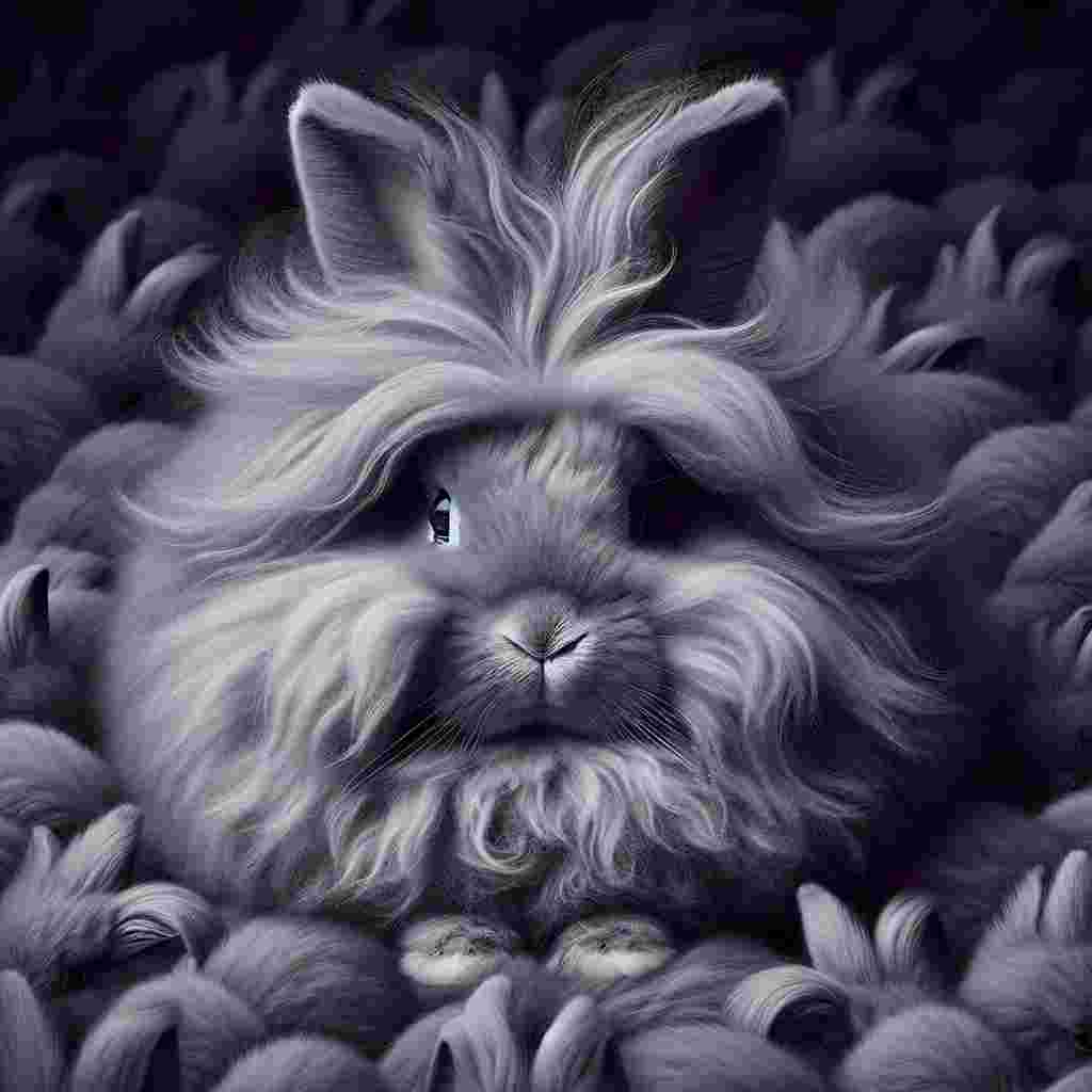 A highly-detailed image of a grey Lionhead rabbit, noticeable for its impressive fluffy mane and eyes that express kindness. The rabbit blends into the similarly toned surroundings, almost camouflaged, as it sits quietly hinting a silent request for tenderness. It’s a realistic representation that encapsulates vulnerability, triggering protective instincts towards this representation of innocence.
Generated with these themes: Grey lionhead rabbit .
Made with ❤️ by AI.