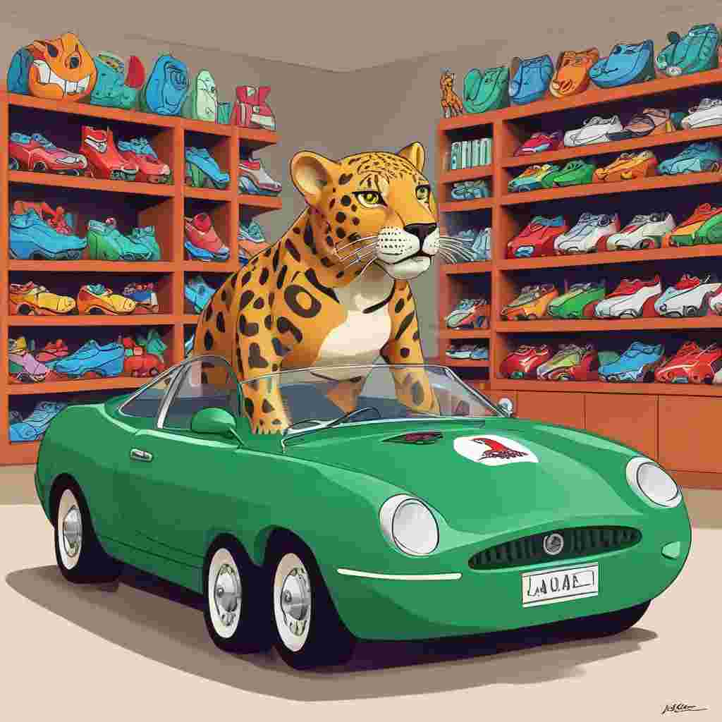 Cartoon Cute, Imagine a playful, animated jaguar at the center of a Father's Day themed cartoon scenario, despite the absence of a father figure. The jaguar is clad in a rugby jersey, its padded paw engaging with a rugby ball in a playful manner. A line of scaled-down, glossy models of Jaguar cars decorates a shelf in the background, providing an element of sophistication and interest. A bottle of high-quality whisky, adorned with a ribbon, complements an oversized, cartoon-like glass on a small side table, capturing the essence of celebration and traditional male interests.
Generated with these themes: Jaguar cars, Whisky, and Rugby.
Made with ❤️ by AI.