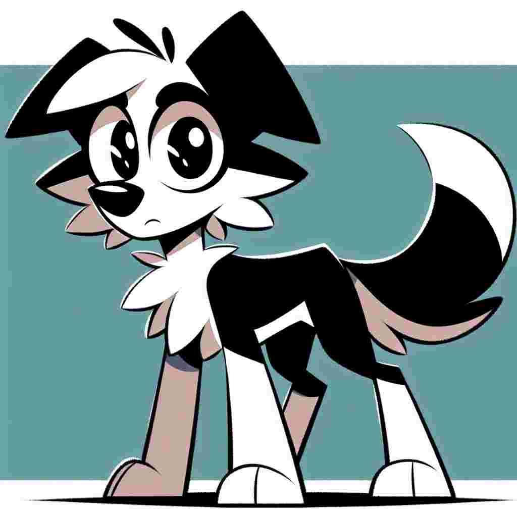 Imagine a charming, cartoony character that takes on the form of an adult Border Collie. This character has the slender and athletic physique typical of its breed, and boasts the iconic black and white coat common amongst Border Collies. Its design simplifies the finer details, opting for a more exaggerated and stylized depiction true to the form of cartoons. Despite this, the character's eyes bring a certain lively and expressive charm, their color obscured yet clearly full of life.
.
Made with ❤️ by AI.
