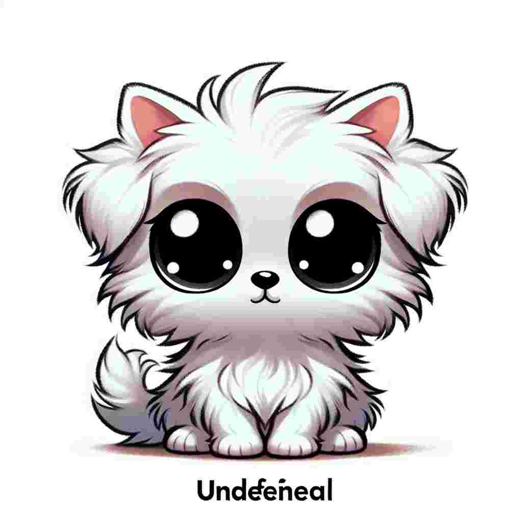 Create a depiction of an undefined cartoon character transformed into a Maltese dog with a kitten-shaped face. The character proudly exhibits a normal, strong build indicative of a lively companion. It's covered in a fluffy white coat, causing a striking contrast with its deep black eyes. These eyes shimmer with an aura of mischief and playfulness, drawing the viewer into its enchanting, animated world.
.
Made with ❤️ by AI.