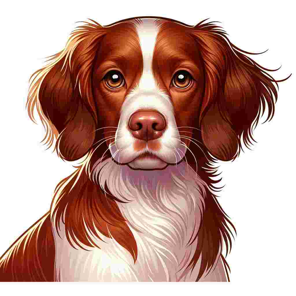 Depict an adult Brittany Spaniel with a normal build in animation style. The pet should have a brown and white coat highlighted in soft and appealing tones. Its gentle, lively brown eyes should convey warmth and vitality. Due to the use of color and detail in the illustration, the dog appears enchanting.
.
Made with ❤️ by AI.