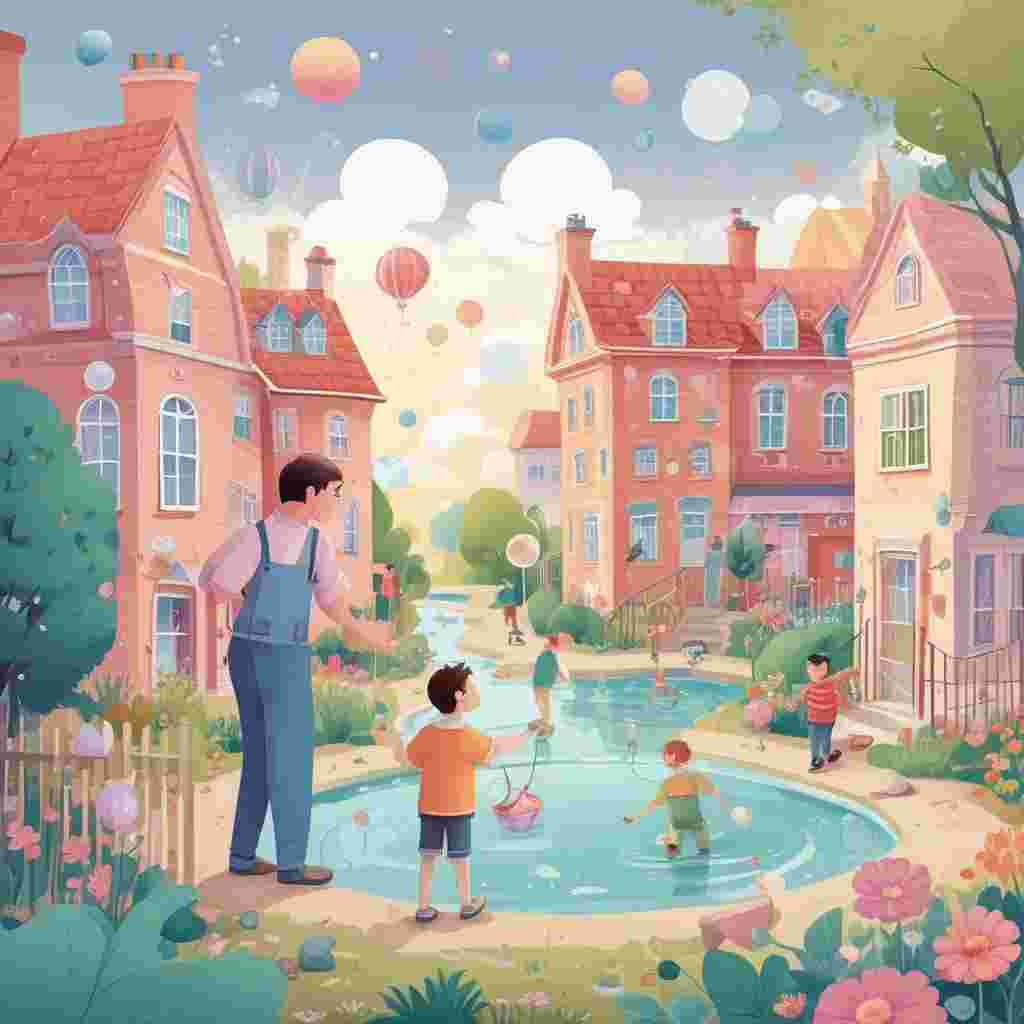 Illustration Cute, Create a heartwarming and whimsical illustration representing Father's Day, characterized by a unique soap powder factory. The factory has pastel-colored soap bubbles delicately floating from its chimneys. Each bubble also mirrors distinct scenes of children of various descents and genders participating in different activities reminiscent of their fathers, such as fishing, playing catch, and deeply immersed in reading books. The factory exhibits a celebratory essence with jubilant Father's Day banners and greeting cards adorned on its windows, embodying the happiness and importance of the day despite the absence of a direct father figure.
Generated with these themes: Soap powder factory .
Made with ❤️ by AI.