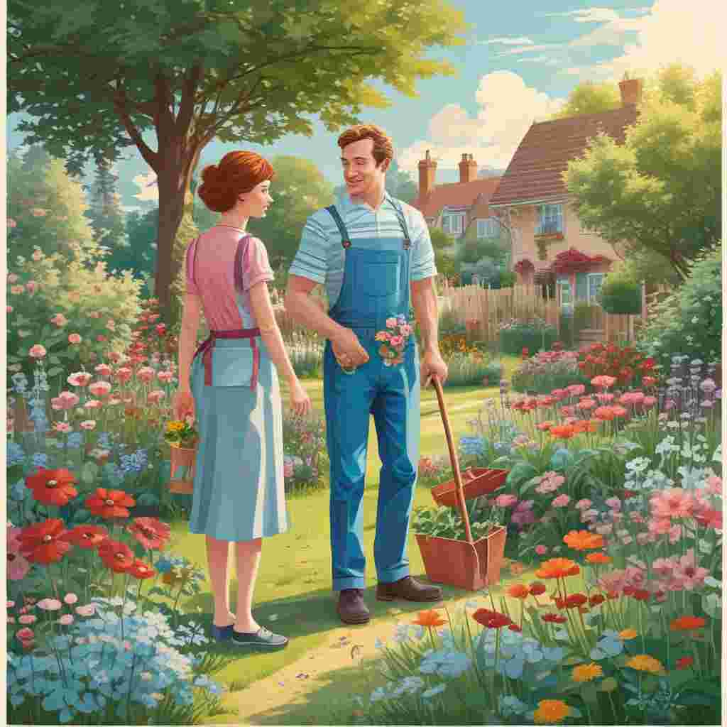 Illustration Cute, A charming illustration themed around Father's Day presents the moment of a late afternoon in a garden plot. The surroundings are drenched in the gentle light of the sinking sun, with splashes of claret and sky blue, signifying West Ham colors, dotting the gardening decor and tool handles. Dominating the center is a woman of Caucasian descent, who we'll refer to as Maggie, who's enthusiastically imparting the delicate craft of gardening, her hands expressively pointing to the thriving vegetation around her. Her loyal Labrador, named Ellie, is stationed alertly beside her, ears pricked, seemingly absorbing her every instruction. The sight of gardening books and seed packets spread around underscores the concept of growth and learning. This endearing scene effectively portrays the caring nature of fatherhood, viewed through the activities of Maggie and her pet.
Generated with these themes: West ham, Teaching, Tending allotment, Maggie, his wife, and His labrador, ellie.
Made with ❤️ by AI.