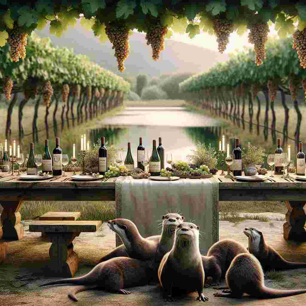 Visualize a tranquil Italian countryside setting, encapsulating a birthday event that exudes solemnity and practical aesthetics. Imagine a lengthy wooden table, rustic in nature, decorated with a modest yet tasteful runner, situated under the shelter of an expansive grapevine. Otters, exhibiting their playful demeanor by the side of a closeby pond, subtly symbolize the birthday individual's love for wildlife. Bottles of high-end wine from Italy, opened and allowed to aerate, offer a glimpse of the region's profound wine-making history, while the grown-up and restrained decorations convey a celebration laying emphasis on individual interaction rather than grandiosity.
Generated with these themes: Italy, Otters, and Wine.
Made with ❤️ by AI.