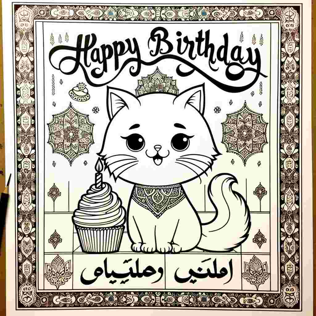 A delightful Persian-themed birthday card showcasing a charming cartoon of a Persian cat holding a cupcake. Traditional Persian patterns adorn the borders, with 'Happy Birthday' prominently displayed in elegant calligraphy within the artwork.
Generated with these themes: Persian Birthday Cards.
Made with ❤️ by AI.