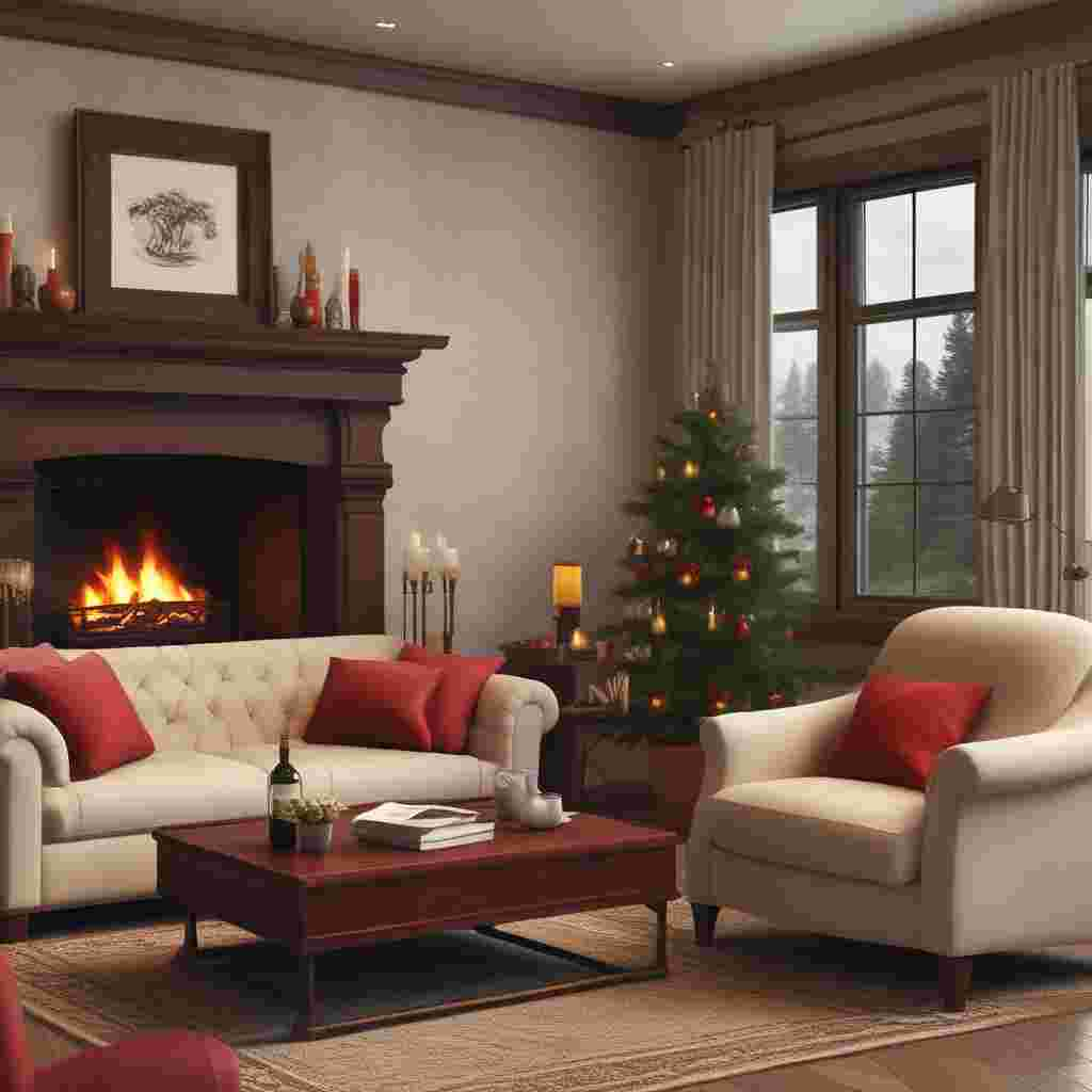 Realistic Funny, Visualize a cozy living room creating an aura of comfort and warmth. There is a plush armchair placed strategically facing a warm, crackling fireplace, creating an inviting ambiance. Nearby, a sleek side table holds a centerpiece comprising a bottle of luscious, aged red wine and an empty wine glass, suggesting anticipation for a well-deserved celebration. The faint sound of smooth jazz is present, enveloping the room in relaxing melodies. One can almost smell the scent of rich, dark chocolate truffles that are elegantly displayed on a silver platter on the coffee table, an offering for a moment of indulgence and relaxation.
Generated with these themes: Red wine , Relaxing , and Chocolate.
Made with ❤️ by AI.