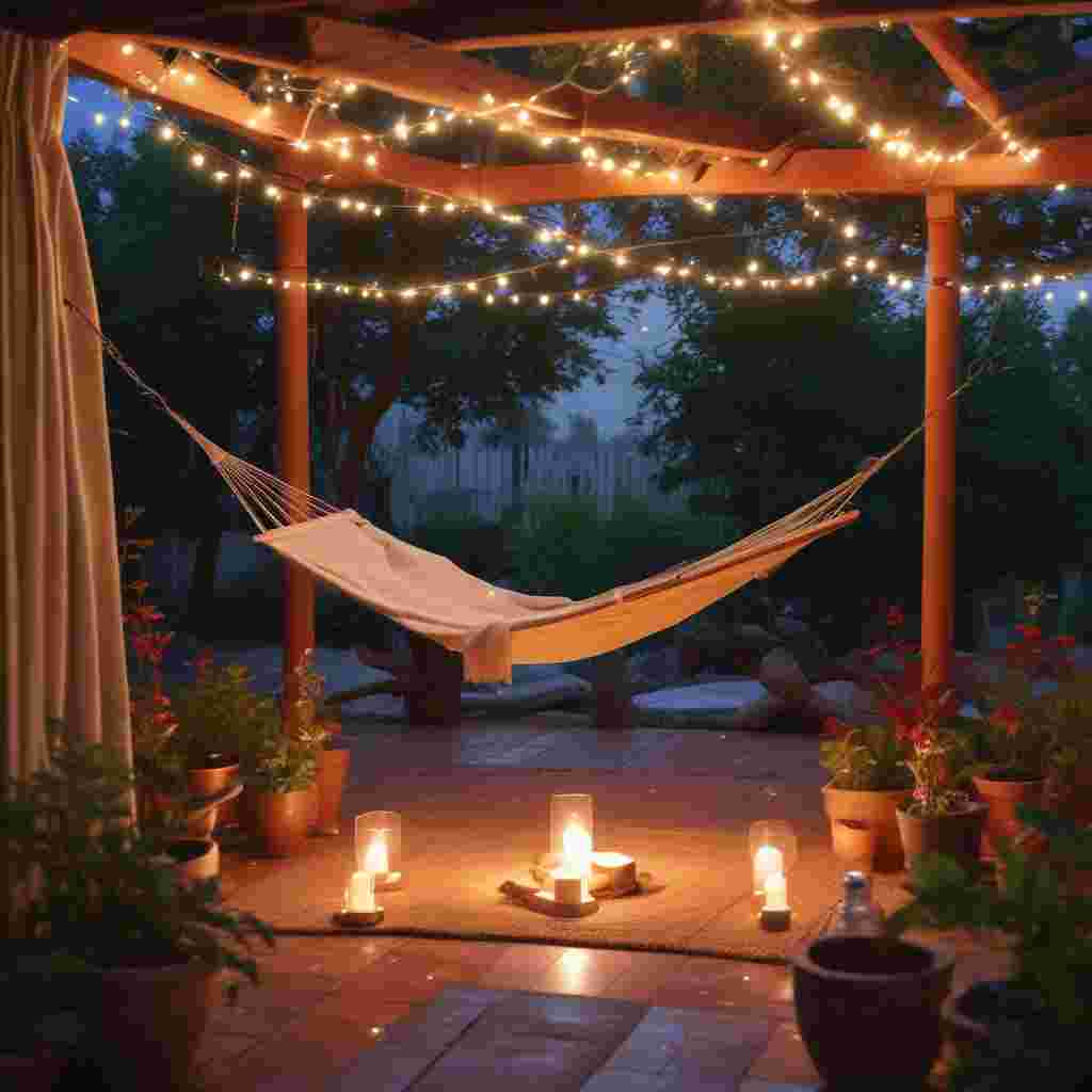 Realistic Funny, Picture a tranquil backyard patio bathed in the soft aura of twinkle lights, creating a warm and friendly atmosphere. A quiet breeze gently rocks a hammock placed in the center, an open book lies lazily on its side as if just put down. A well-set table stands nearby, complete with a bottle of scarlet wine, a shining crystal decanter, and a half-filled glass, symbolizing a well-deserved respite. A box of gourmet chocolates, invitingly open, waits within easy reach, ready to be savored on this peaceful father's day evening.
Generated with these themes: Red wine , Relaxing , and Chocolate.
Made with ❤️ by AI.