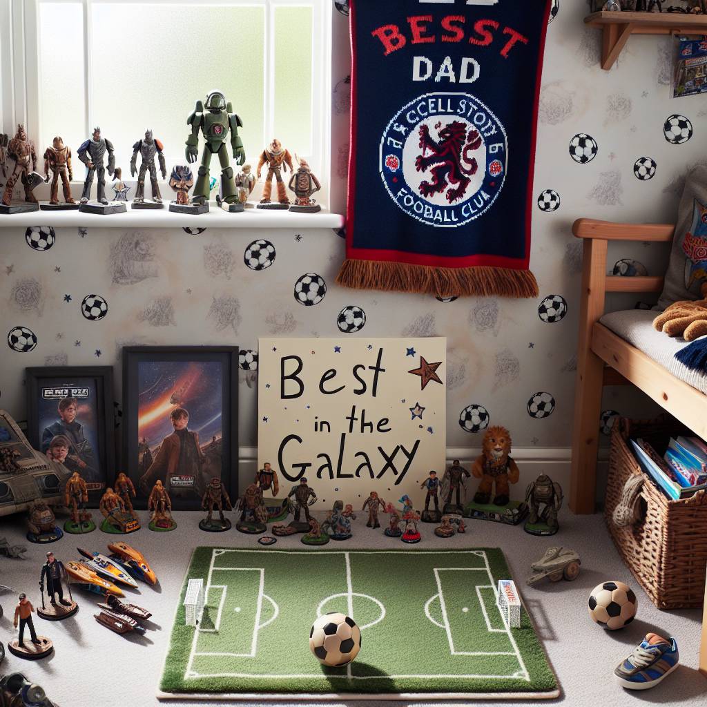 1) Fathers-day AI Generated Card - Star wars, Football, and Arsenal  (52b03)