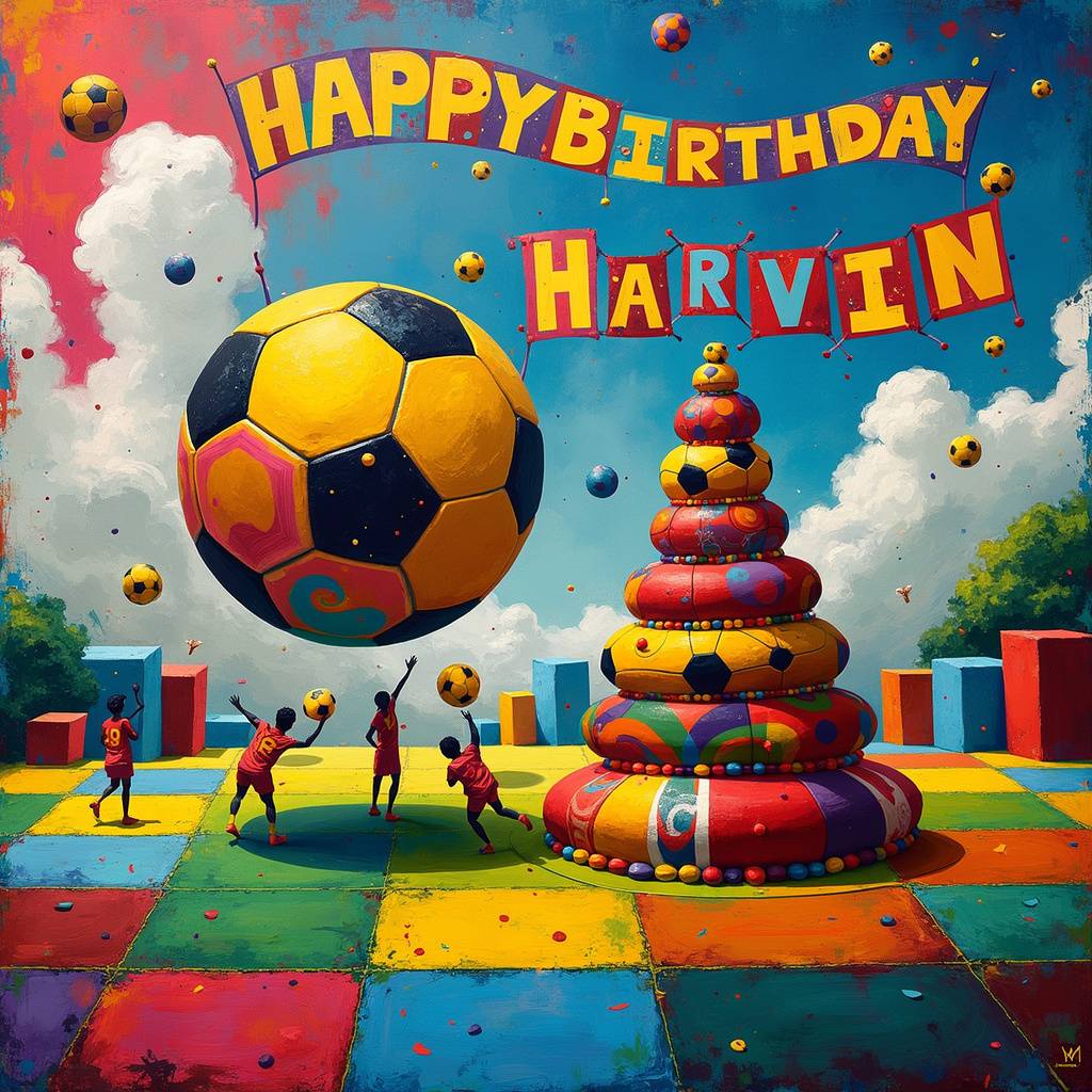 1) Birthday AI Generated Card - Football  (2c680)