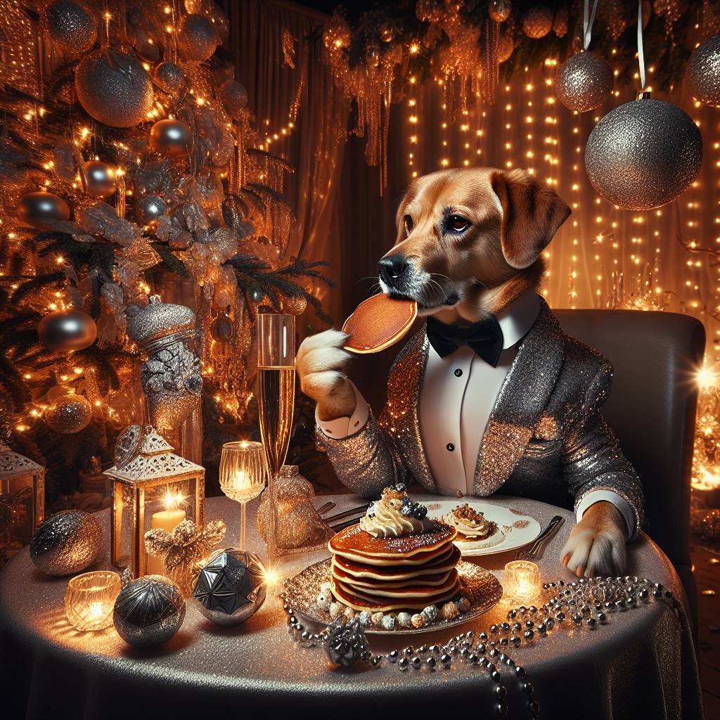 3) Christmas AI Generated Card - Luxury, Dogs, and Pancakes