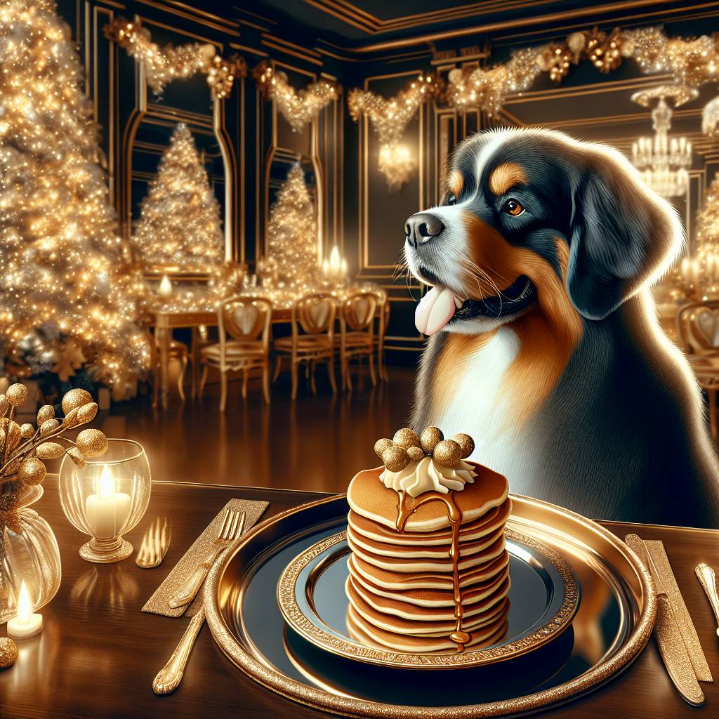 2) Christmas AI Generated Card - Luxury, Dogs, and Pancakes