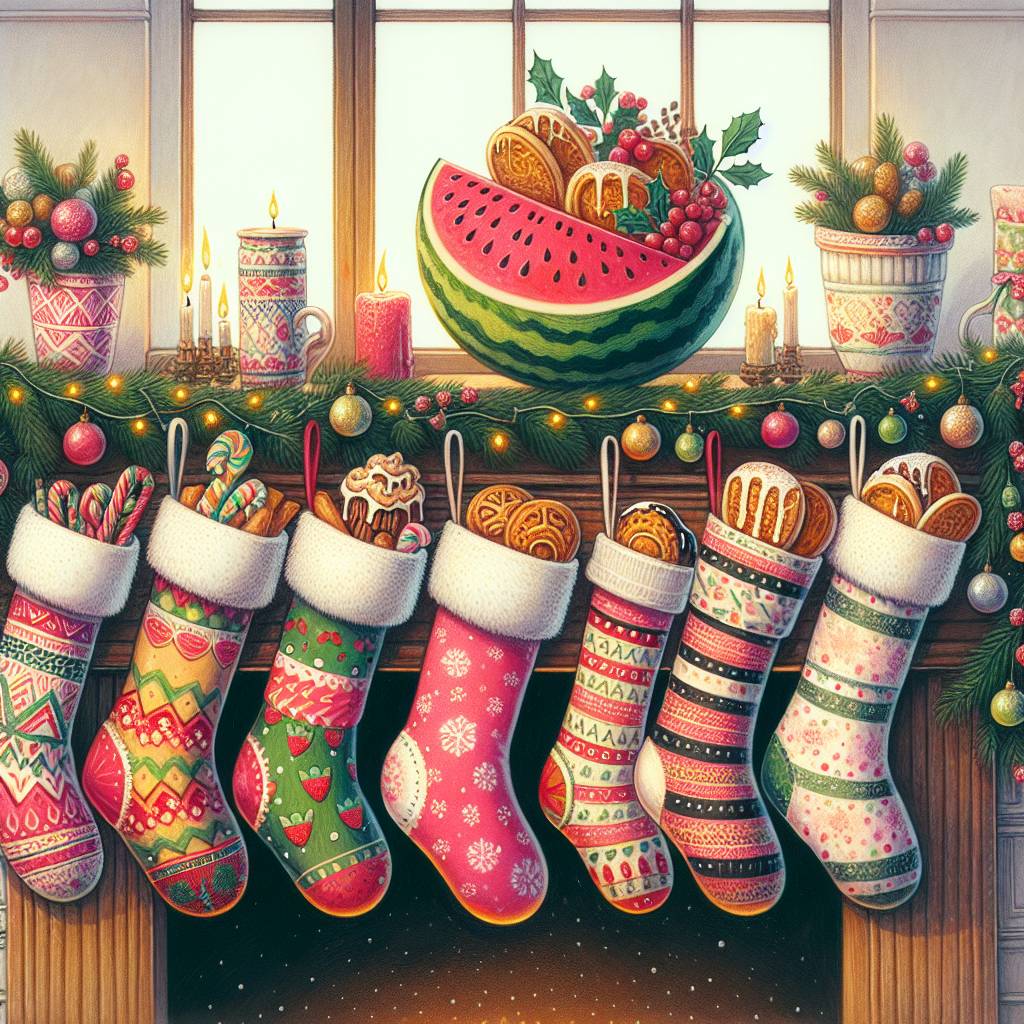 3) Christmas AI Generated Card - Watermelon, Pasteries, and Pancakes