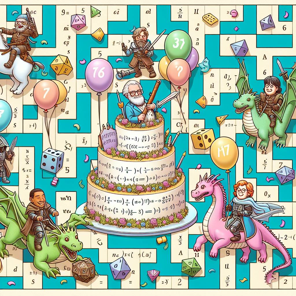 2) Birthday AI Generated Card - Dungeons and dragons, Comedy, and Maths (d4c14)