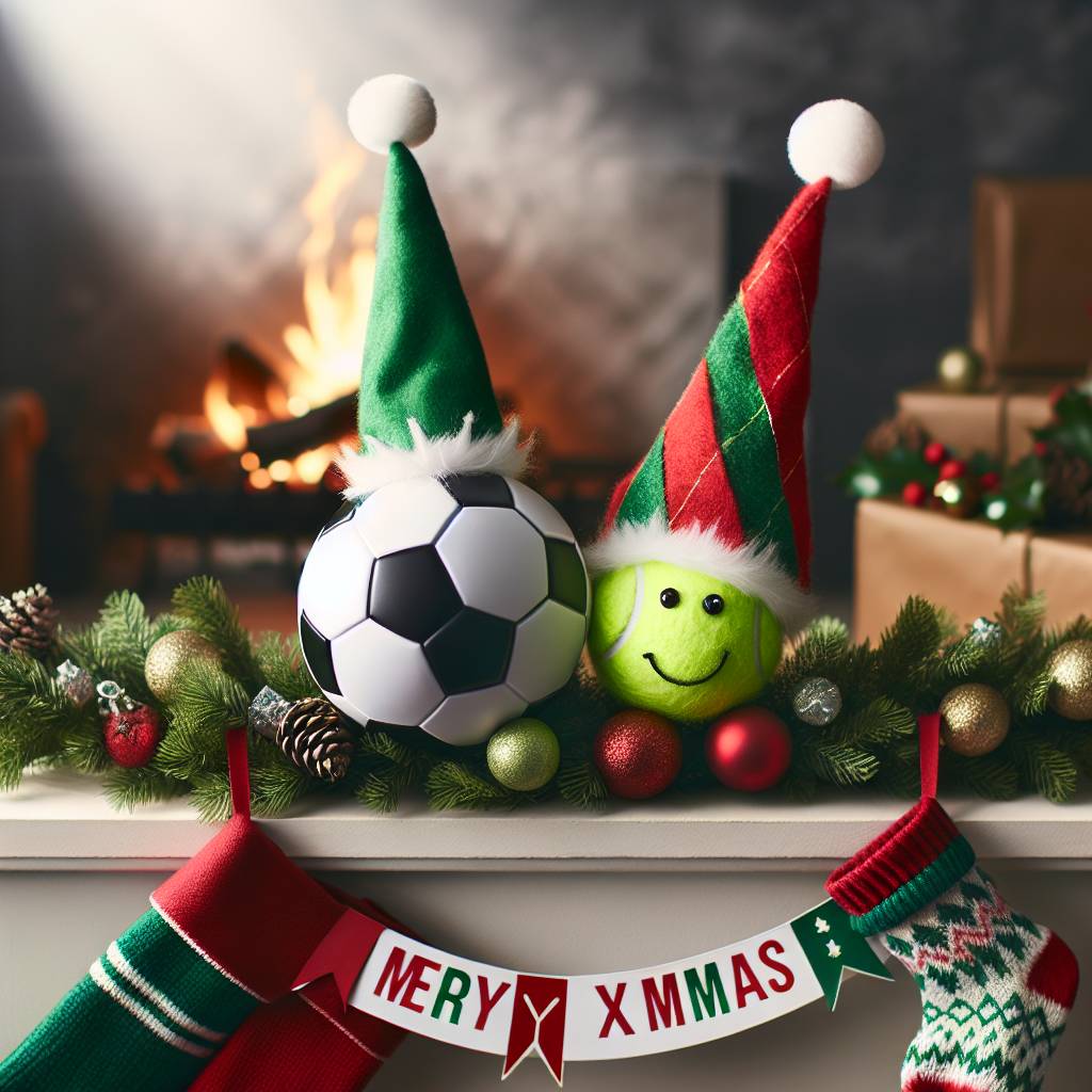2) Christmas AI Generated Card - Soccer, and Tennis (36684)