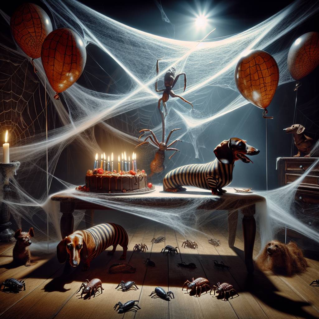 1) Birthday AI Generated Card - Horror , Sausage dogs, and Beetlejuice (b0cdf)