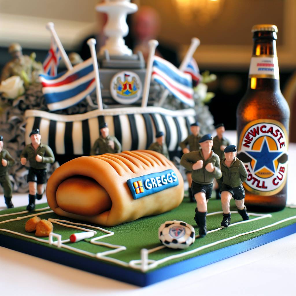 1) Birthday AI Generated Card - Greggs sausage roll, Running, Newcastle football club, Beer, 40th birthday , and Army  (2bbf5)