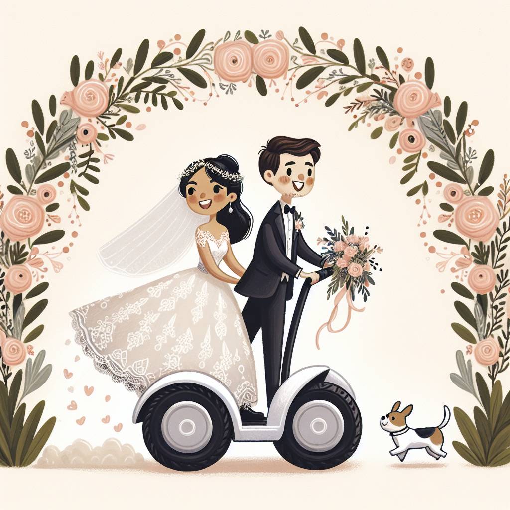 1) Wedding AI Generated Card - Segway, and Blonde (1271d)
