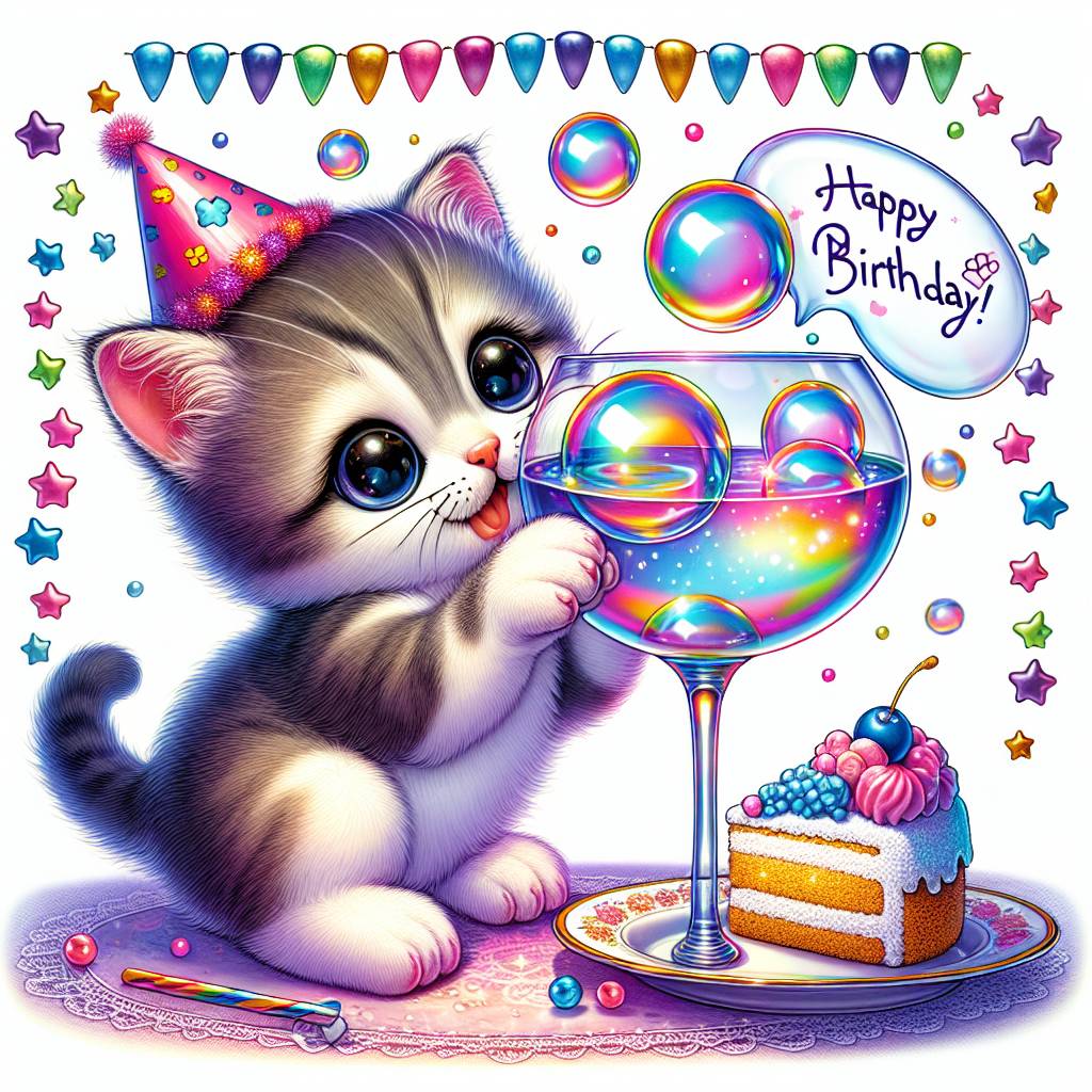 3) Birthday AI Generated Card - Alcohol, and Cake (a3c12)