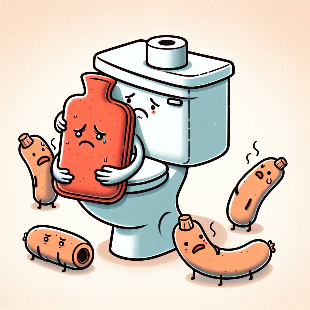 1) Sympathy AI Generated Card - Irritable bowel syndrome, toilets, pooping, sausage rolls (d5849)