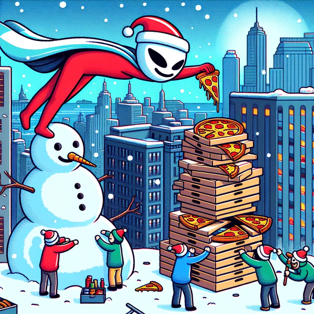 1) Christmas AI Generated Card - Pizza tower, Spiderman, and Memes