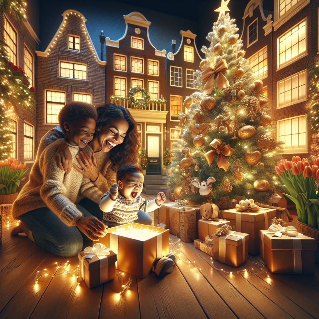 1) Christmas AI Generated Card - Female friendship, Baby boy, and Amsterdam