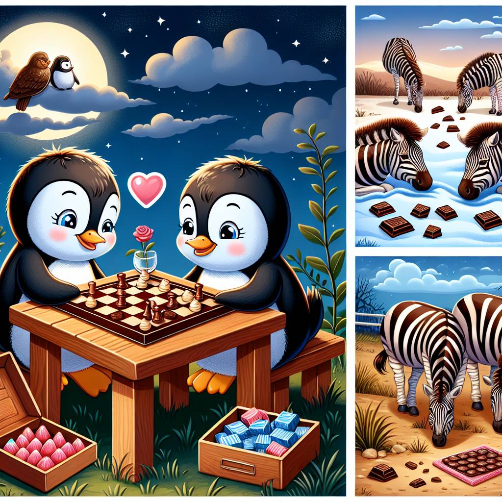 2) Anniversary AI Generated Card - Boardgames , Chocolate , Penguins , and Zebras  (5dbbf)