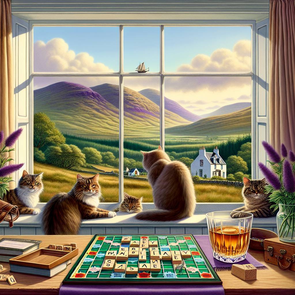 2) Mothers-day AI Generated Card - Cats, Whiskey, Scrabble, Scotland, and Happy Mother’s Day (b3e71)