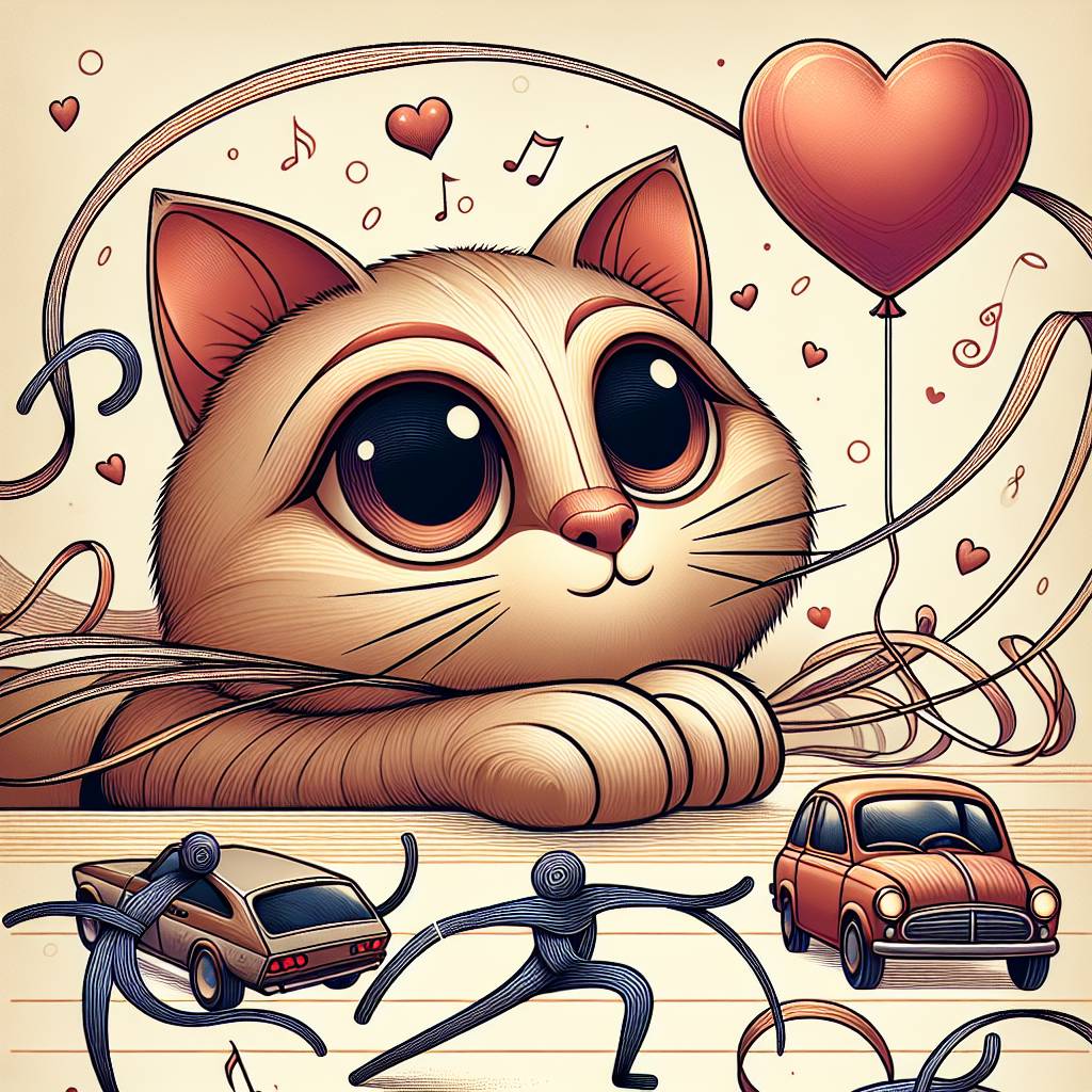 1) Valentines-day AI Generated Card - Cat, cars break dancing, noodles, Morrissey,art (9a243)