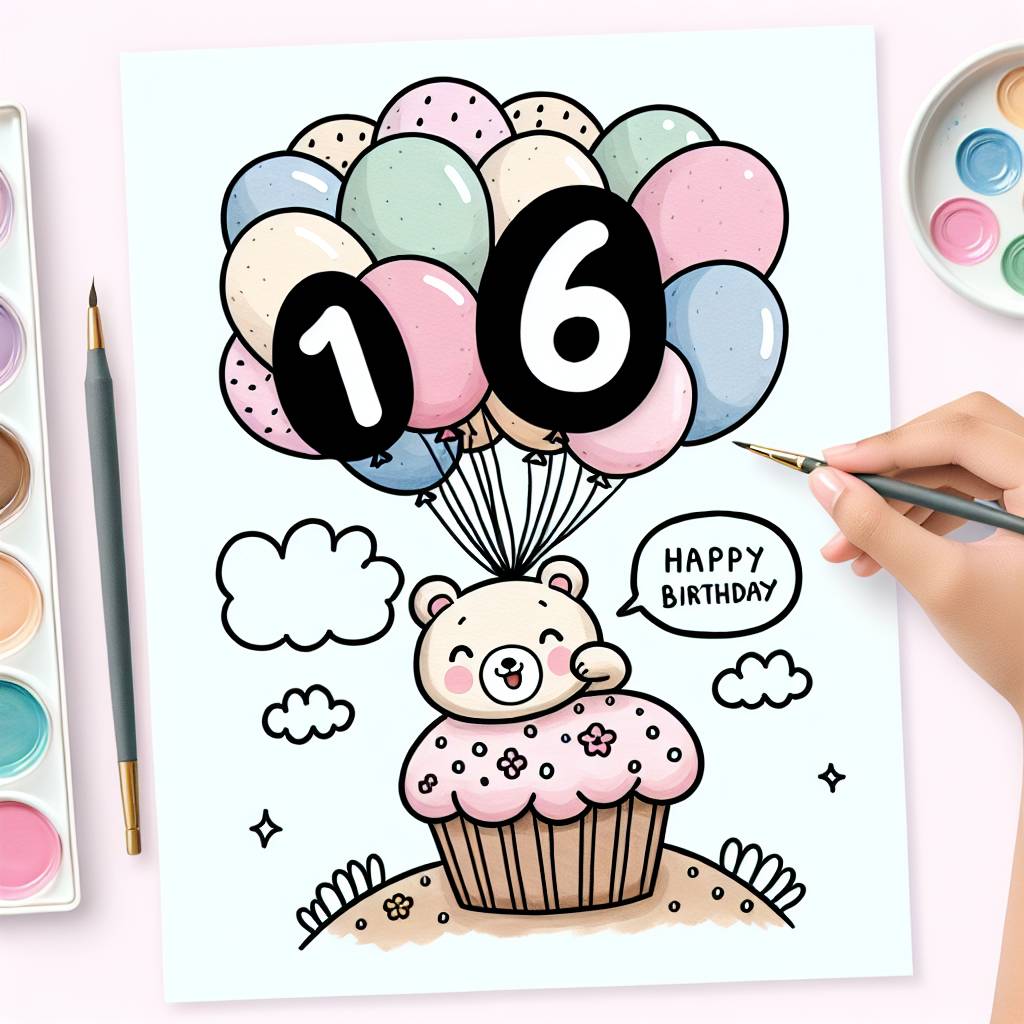 1) Birthday AI Generated Card - 16th   (4337e)