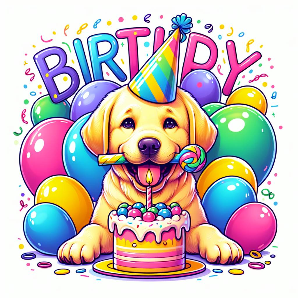 1) Birthday AI Generated Card - Labrador Retriever   (3df6e)