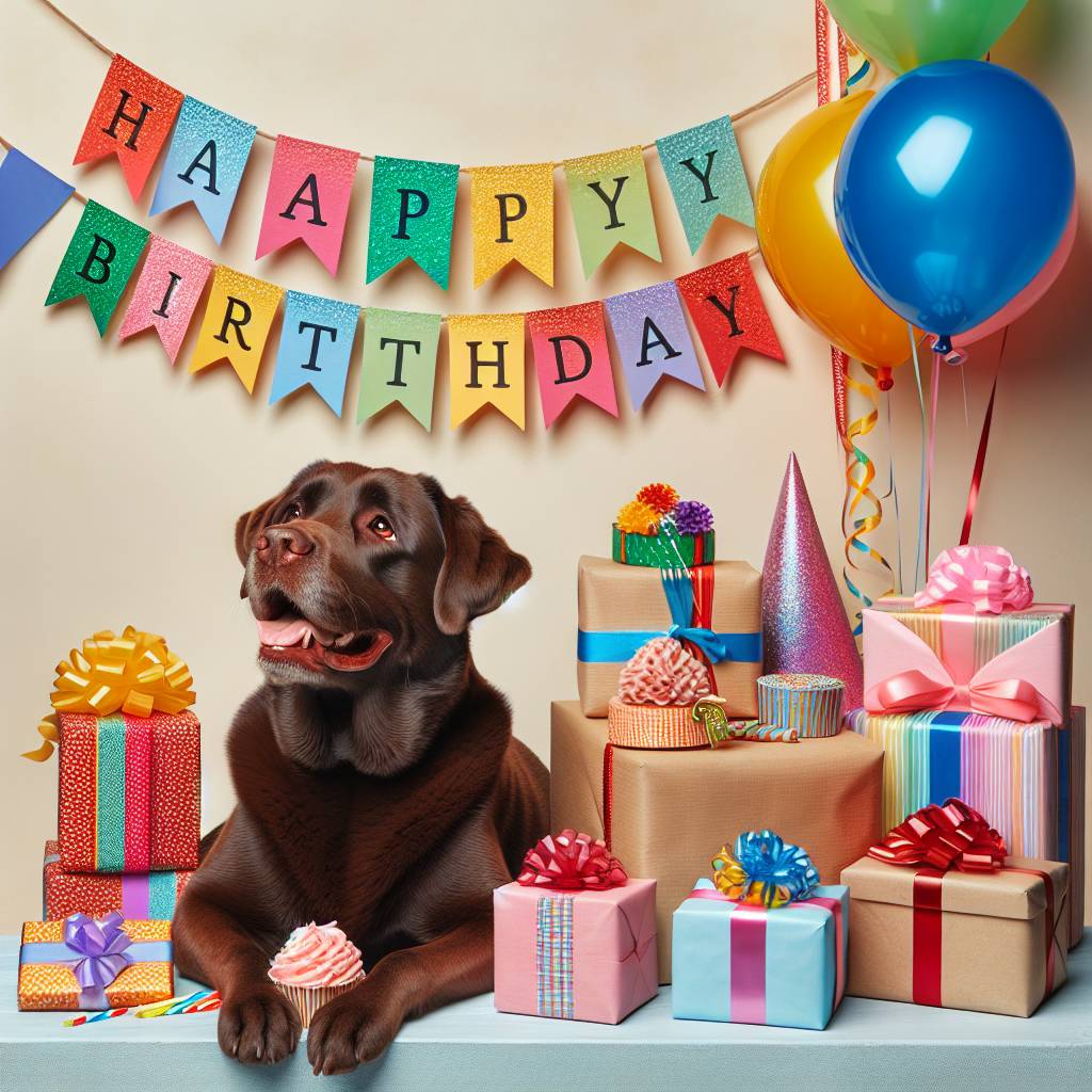 2) Birthday AI Generated Card - Labrador Retriever   (2975b)