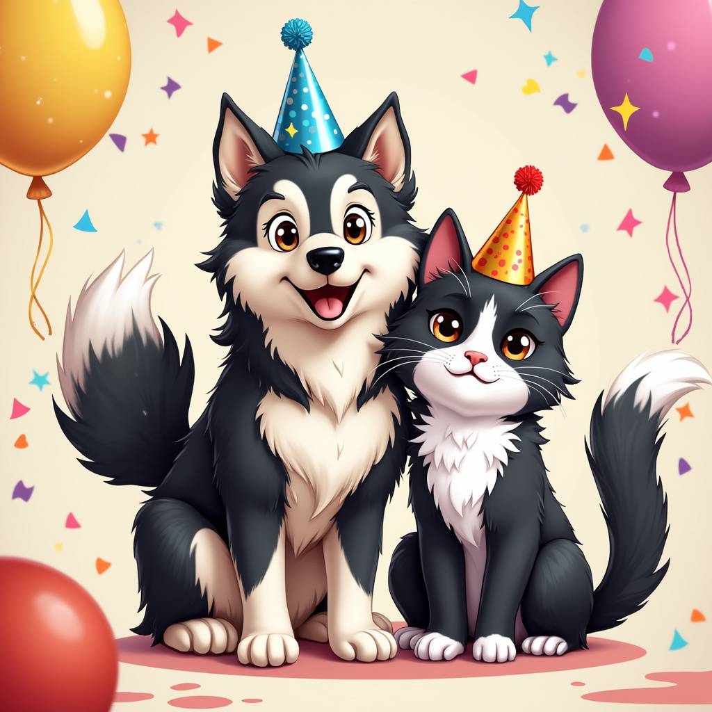 2) Birthday AI Generated Card - Pet Upload(ef874)