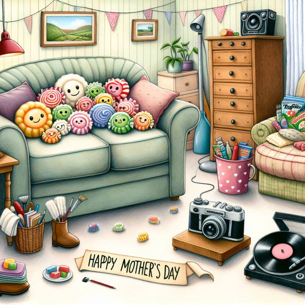 1) Mothers-day AI Generated Card - Photography, Tangfastics, Cuddles, Music, and Cleaning (a02c0)