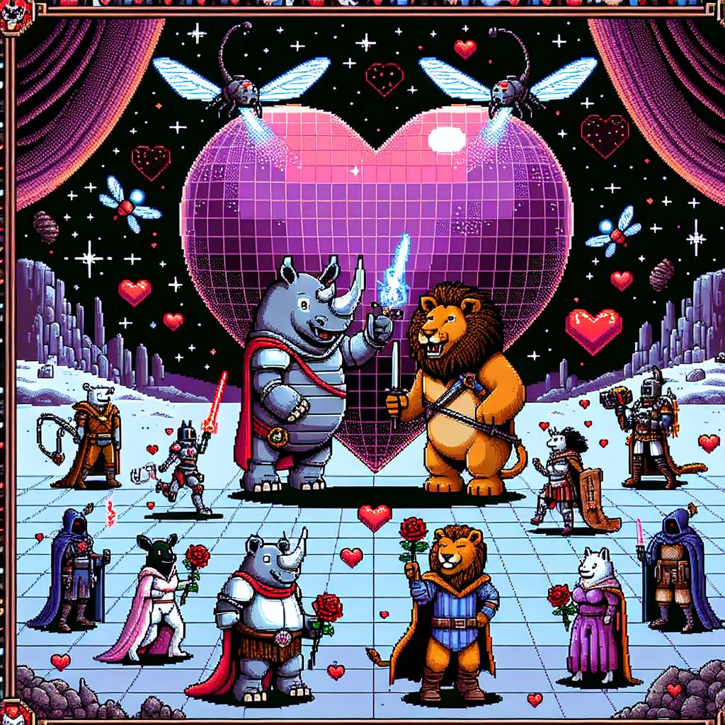 1) Valentines-day AI Generated Card - Star wars, Rhino, Lioness, Dungeons & Dragons, Marvel, and Computer game (cc3ca)