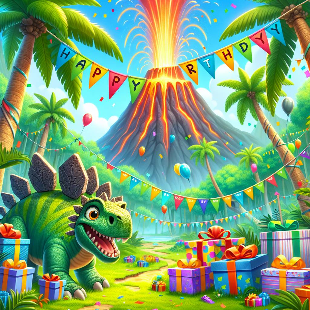 2) Birthday AI Generated Card - dinosaur   (a6823)