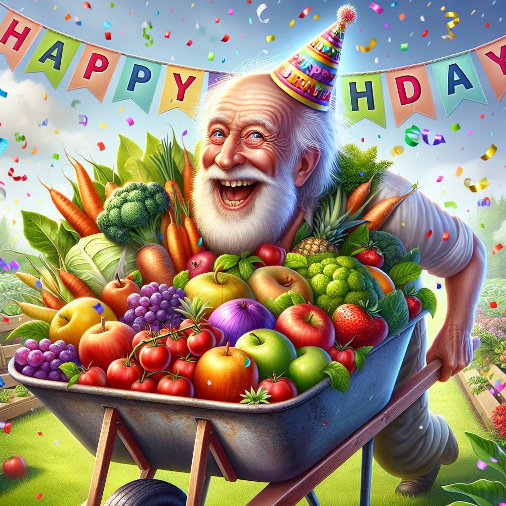 1) Birthday AI Generated Card - Great uncle , Happy birthday, Celebrations, and Fruit and vegetable gardening (e7c99)