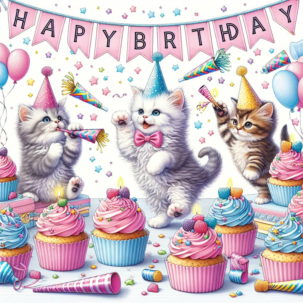 3) Birthday AI Generated Card - LaPerm Birthday Cards (a953b)