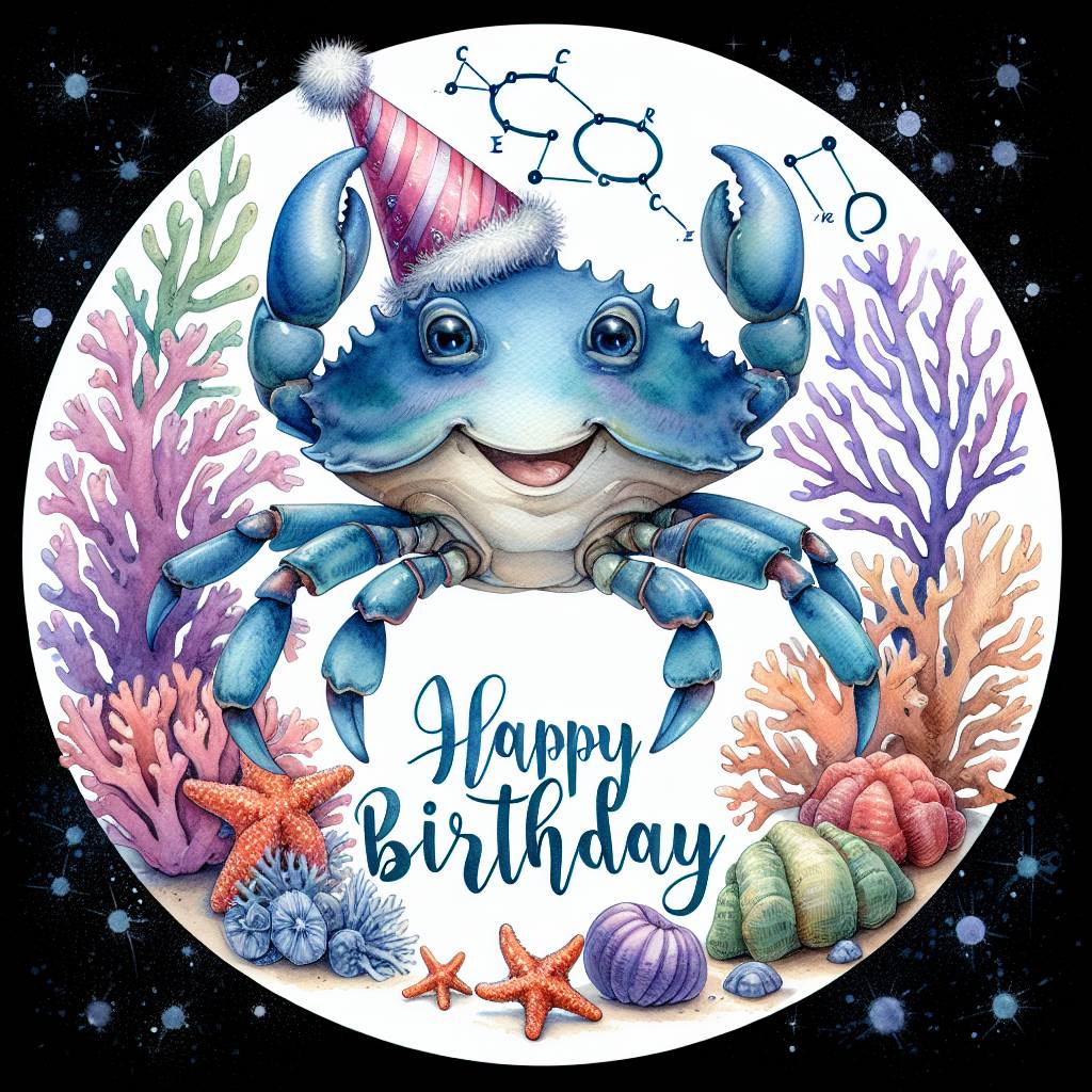 2) Birthday AI Generated Card - Cancer Birthday Cards (a6b8d)