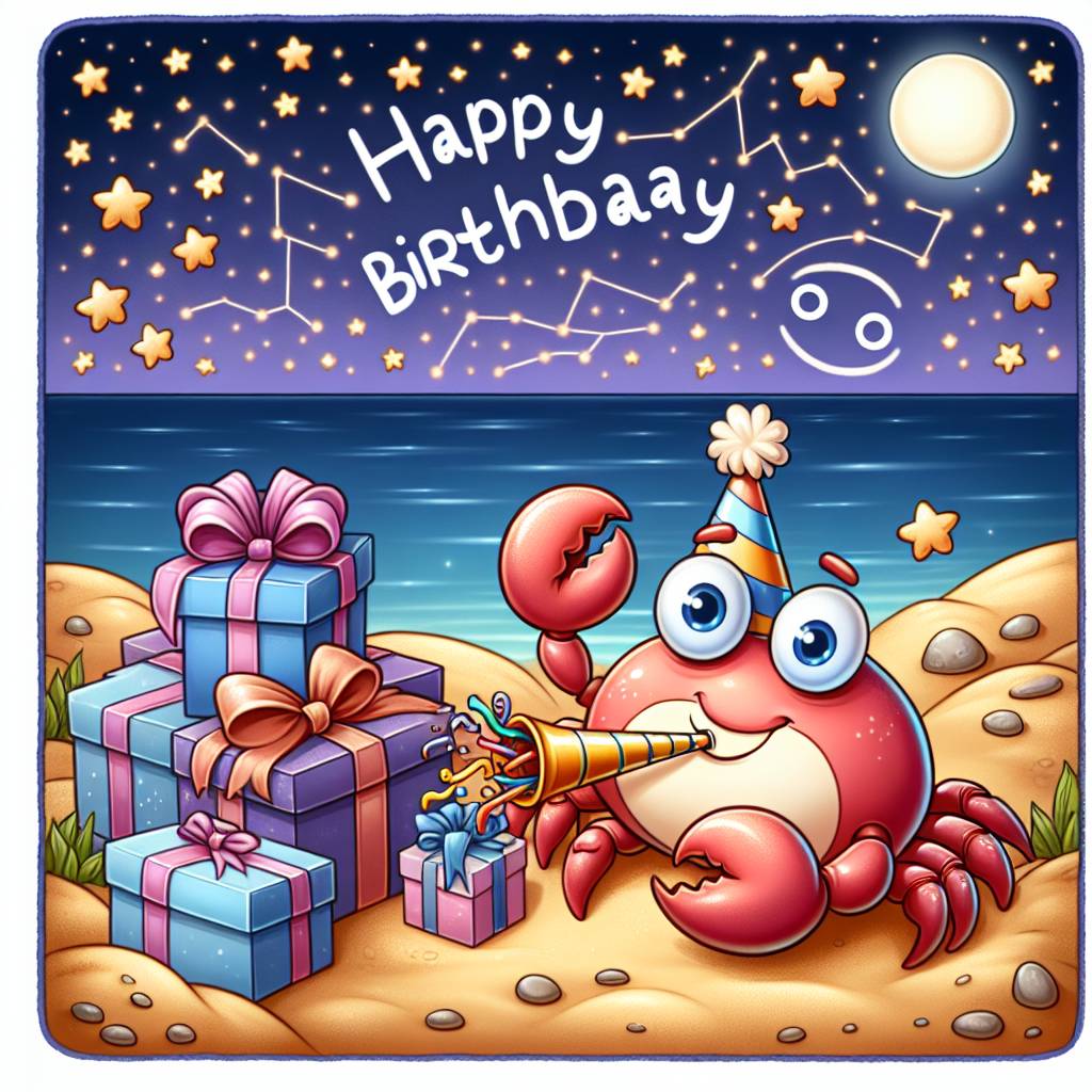 3) Birthday AI Generated Card - Cancer Birthday Cards (dd392)