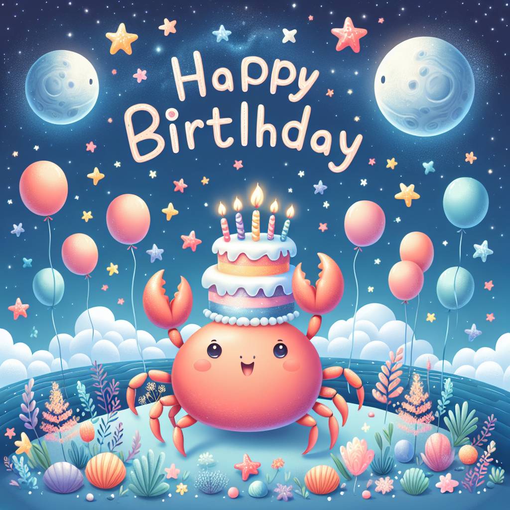 1) Birthday AI Generated Card - Cancer Birthday Cards (3579f)