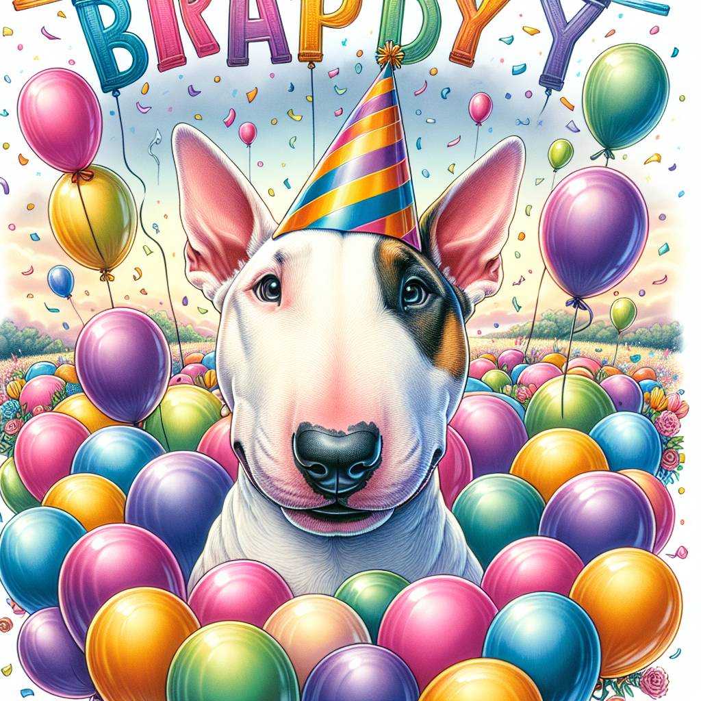 1) Birthday AI Generated Card - Bull Terrier   (6780b)