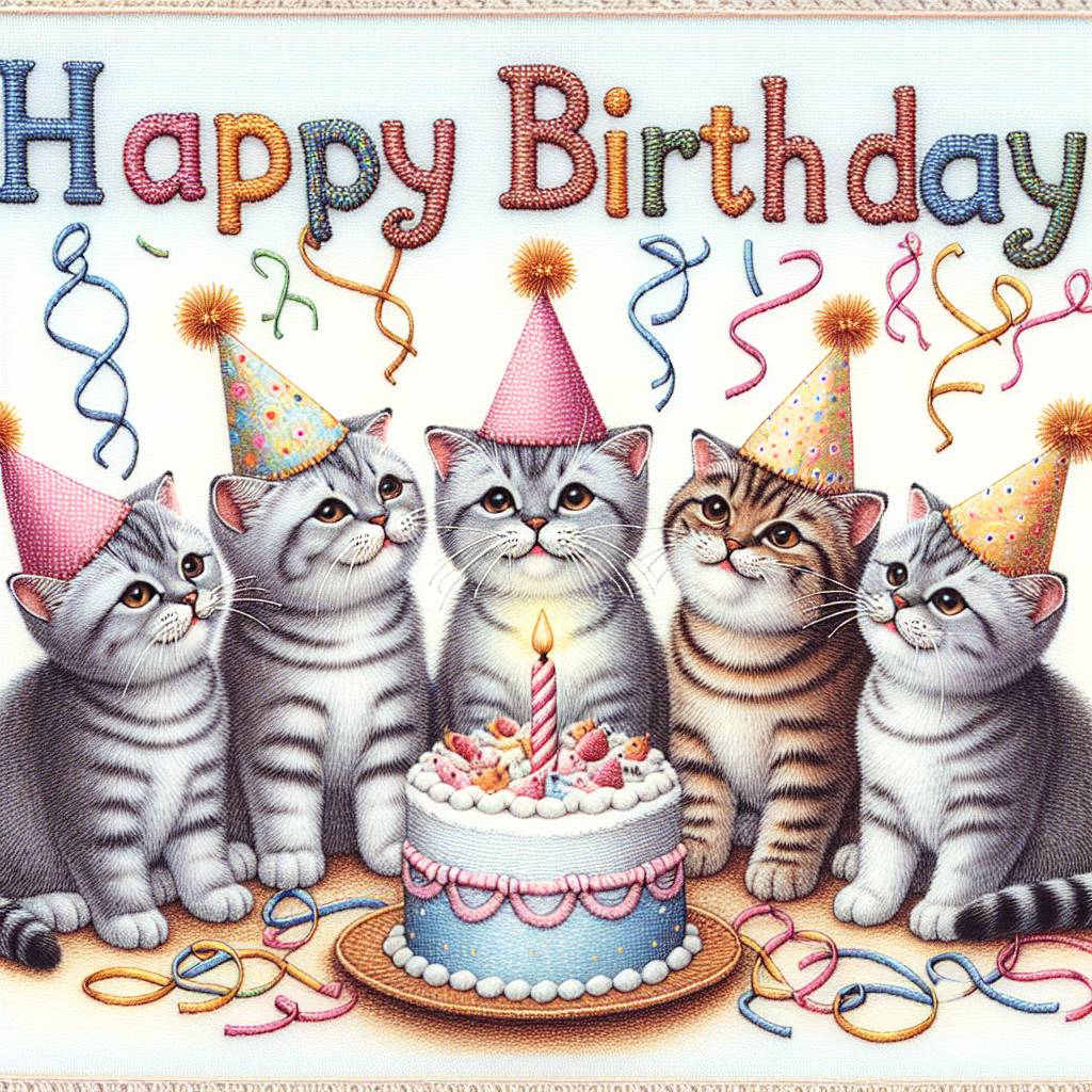 3) Birthday AI Generated Card - European Shorthair Birthday Cards (c14f2)