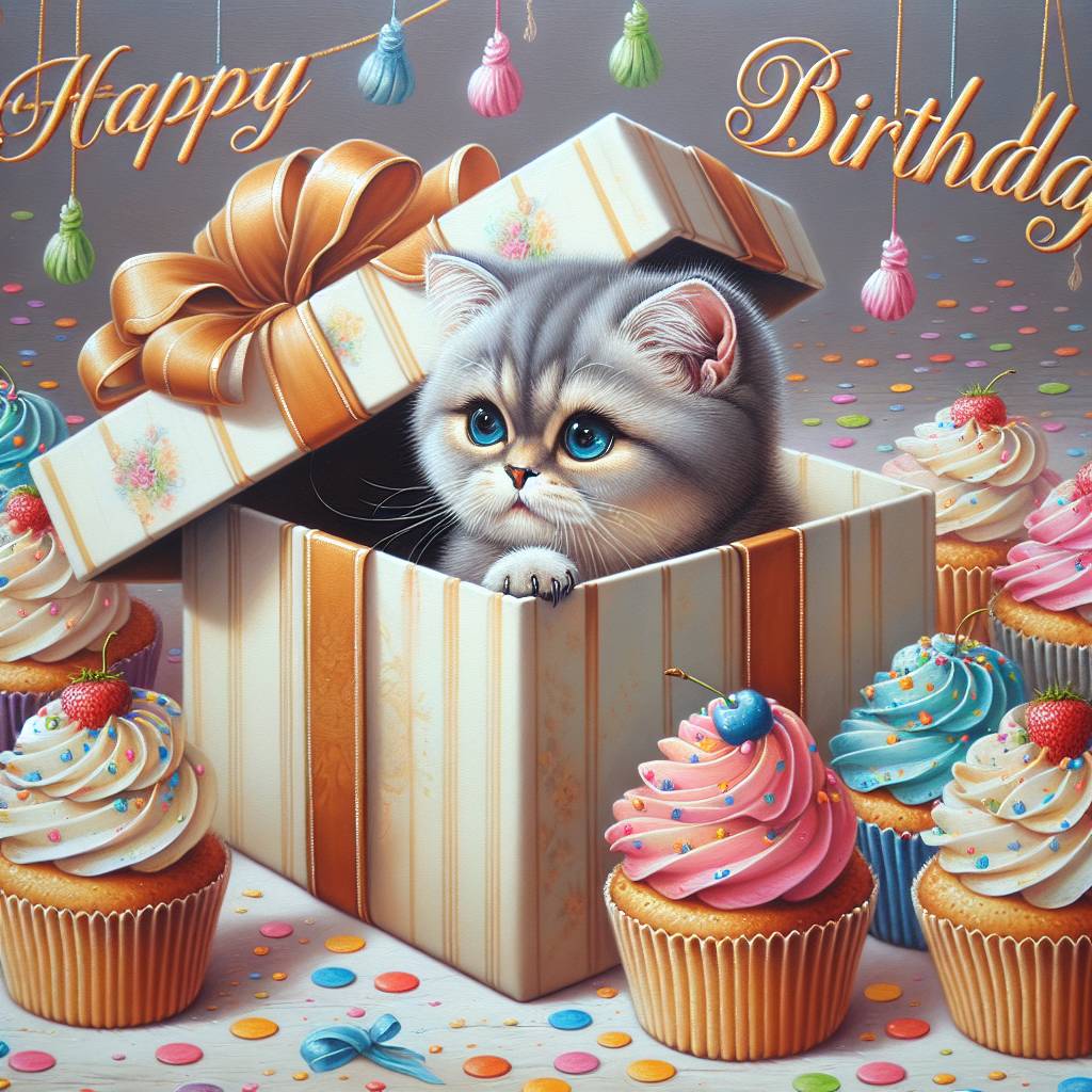 2) Birthday AI Generated Card - European Shorthair Birthday Cards (6a752)