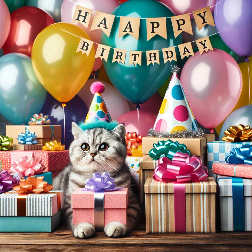 1) Birthday AI Generated Card - European Shorthair Birthday Cards (81283)